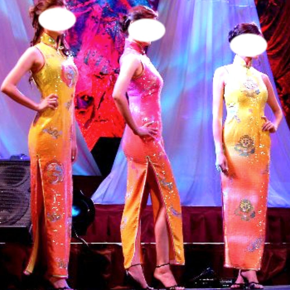 Handmade Shinning Cheongsam Traditional Dress